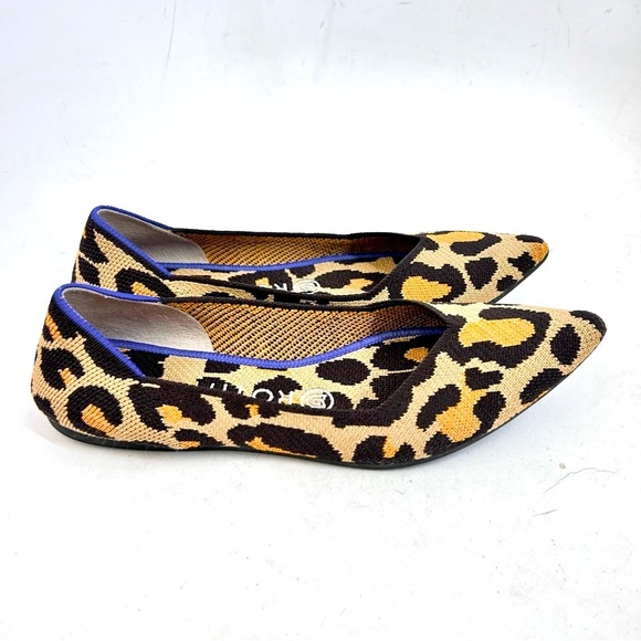 Rothy's The Point Big Cat Flats Pointed Toe Leopard Print Size 7 - Picture 4 of 9